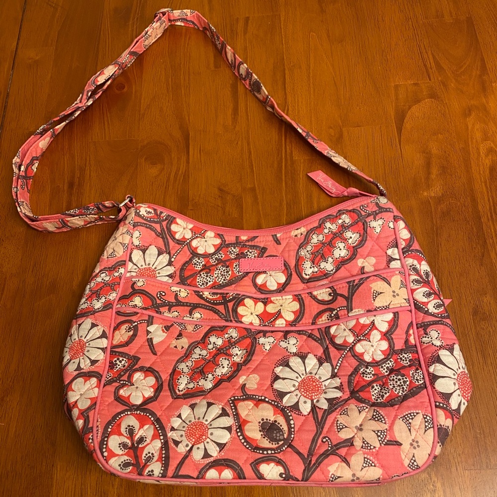 Pink Floral Vera Bradley Quilted Crossbody/Shoulder Purse